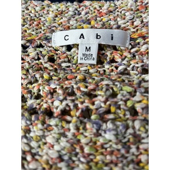 CAbi Pastel Open Crochet Knit Sweater Top Shirt 100% Cotton Multicolor Women’s M - Picture 6 of 9